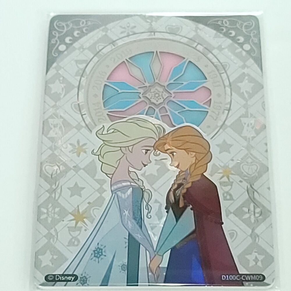 Frozen Elsa Anna Card Fun Disney 100 Year Carnival Chronology SSP Stained Glass